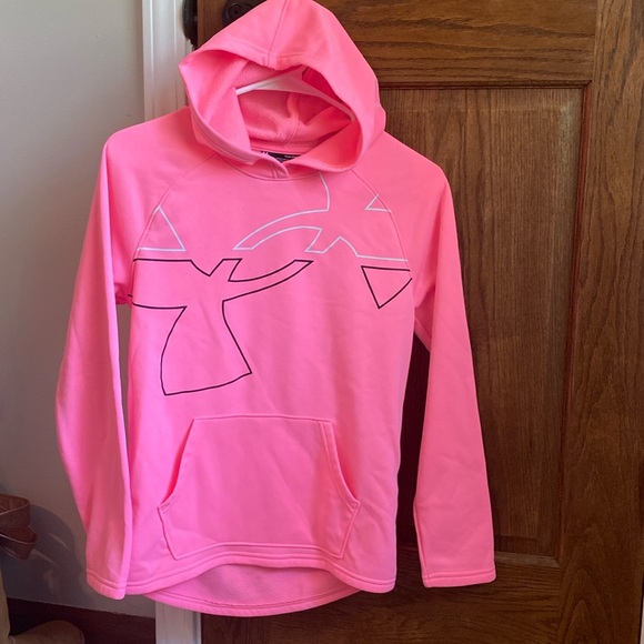 Under armour youth large pink hooded sweatshirt - Picture 1 of 1